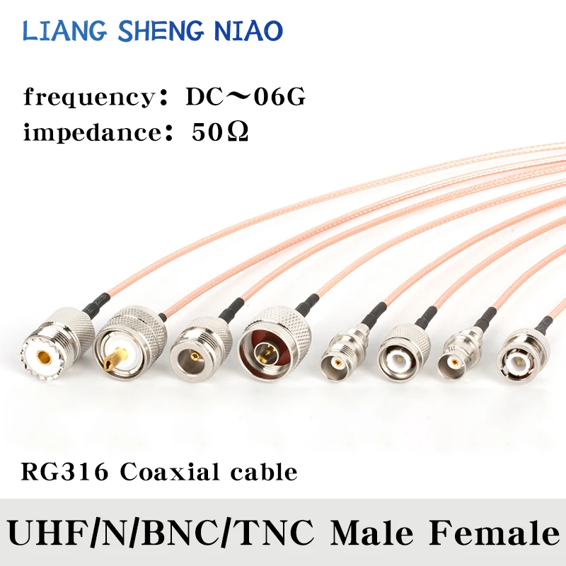 RG316 Cabo Coaxial Conector Adaptador, Extensão RF, Série UHF, PL259, Plugue Masculino, RF Jumper Pigtail, 0,1 m-30m, 50 Ohm