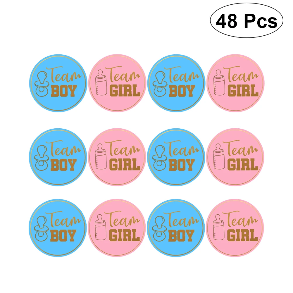 

48 шт., самоклеящиеся наклейки с принтом для мальчиков и девочек, круглые наклейки для детского душа, сумка для скрапбукинга, подарок
