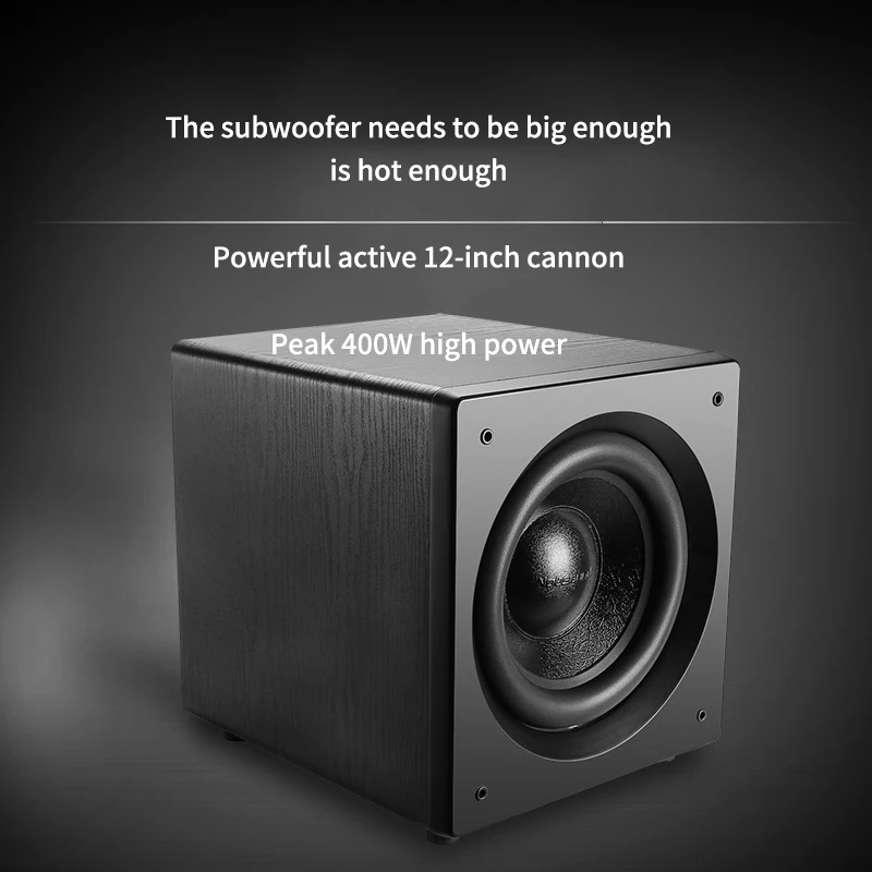 12-inch Active Subwoofer Speaker 200W Home High-power Home Theater HiFi Fever Audio Super Subwoofer High Fidelity Audio Box