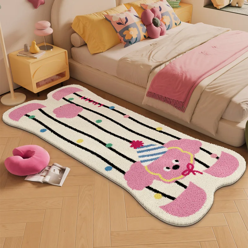 VIKAMA Cartoon Faux Cashmere Carpet - Comfortable and Warm - Bedroom Side Rug - Children's Room Floor Mat - Home Decoration