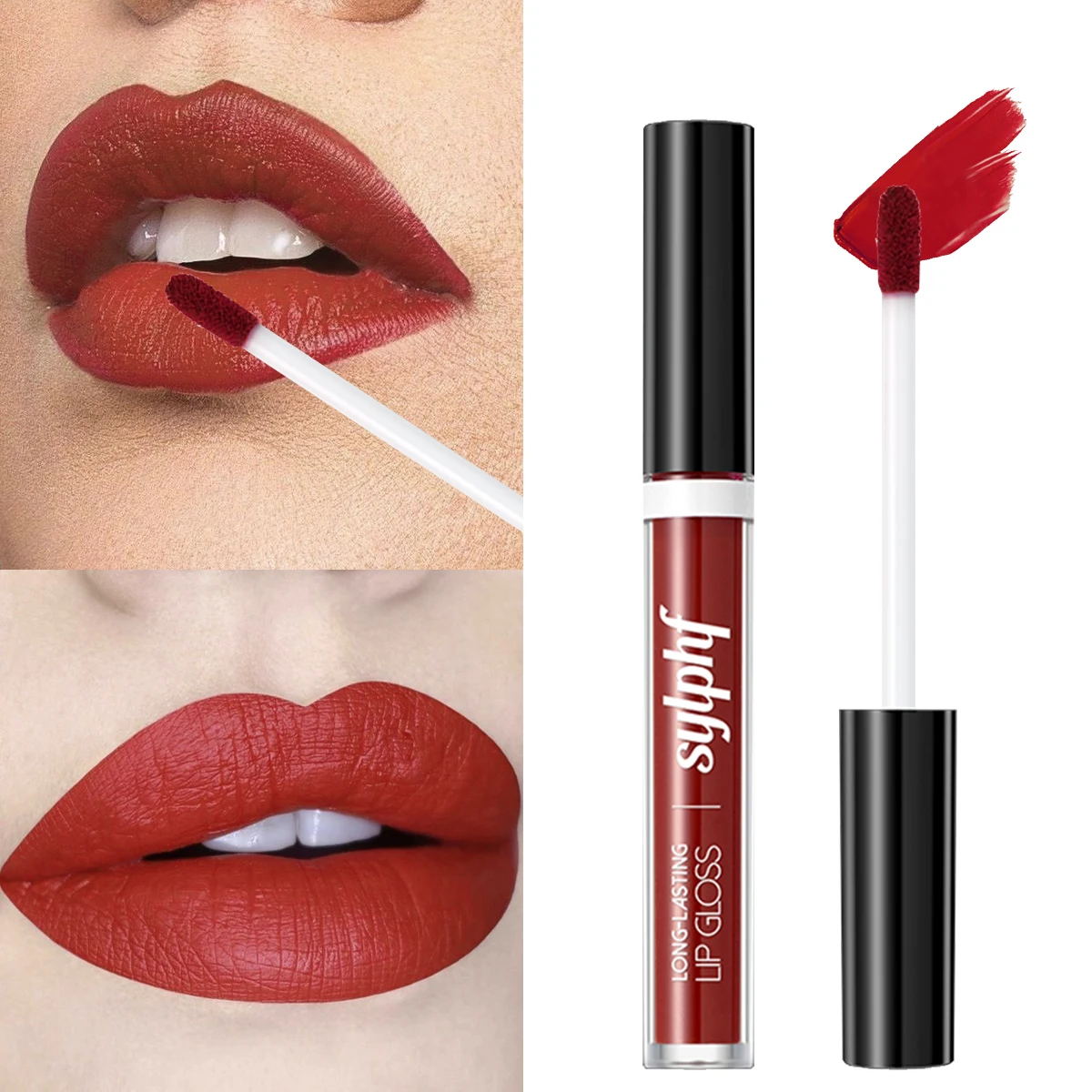 1個の耐久性のある防水リップグロス、塗布が簡単、色褪せなし、カップに付かない、旅行に不可欠