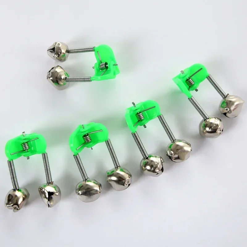 10PCS Fishing Bells Alert Twin Bell Ring Clip Rod Tip Clamp Fishing Pole Fish Bite Lure Alarm Fishing Accessory Gifts