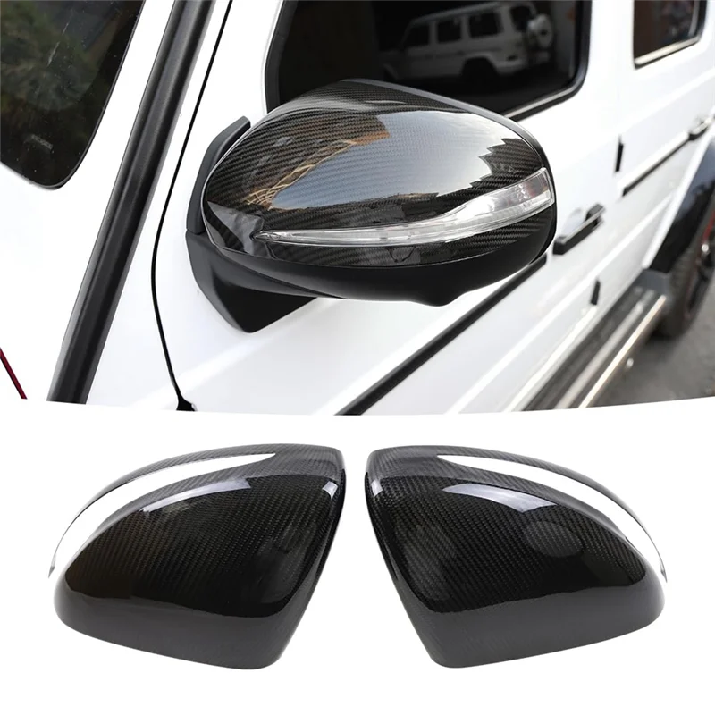 

NEW-Rearview Mirror Cover Trim Carbon Fiber Door Side Moulding Trim For Mercedes Benz G Class G63 G500 G550 W464 GLE X167