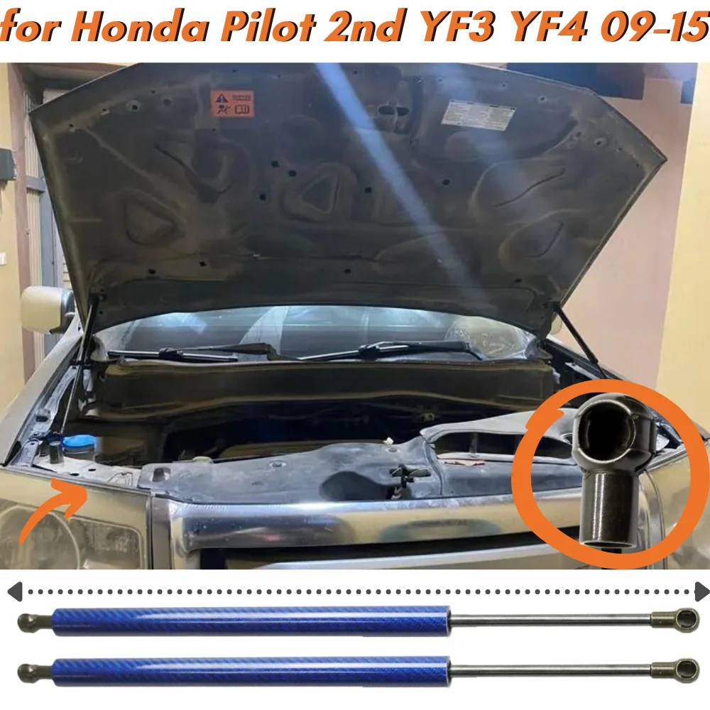 

Qty(2) Hood Struts for Honda Pilot 2nd YF3 YF4 2009-2015 Front Bonnet Modify Gas Springs Shock Absorbers Lift Supports Dampers