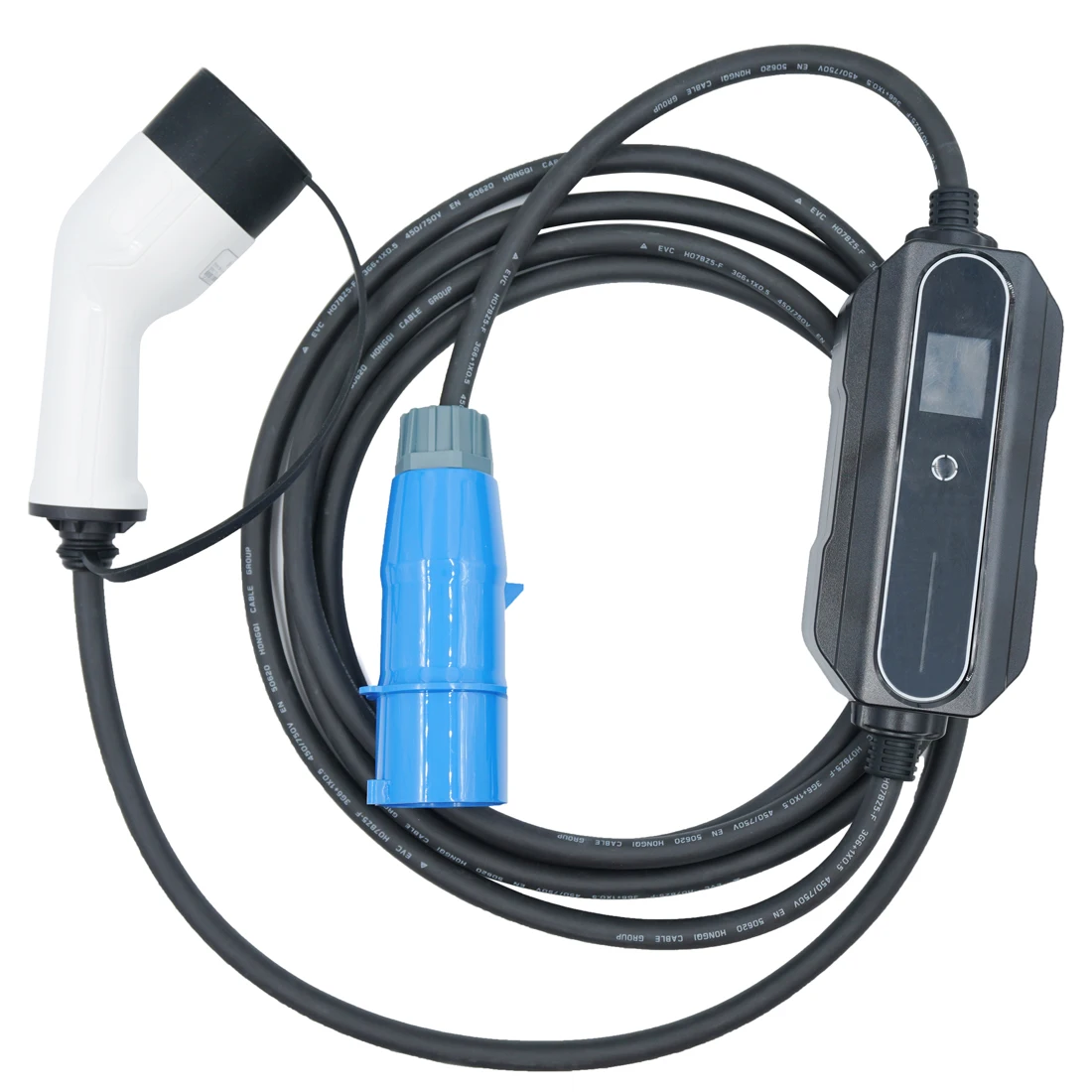 Chargeur de voiture électrique portable, type 2, 1 phase, 7KW, 32A, 16A, courant réglable, mode 2, charge rapide, chargeur EV pour véhicule