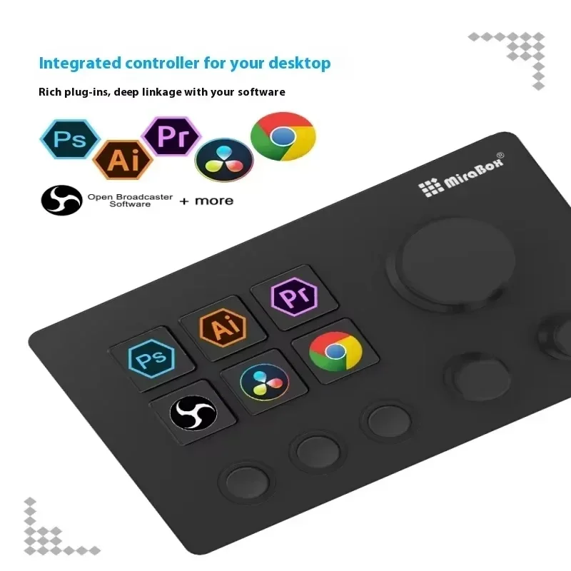 Mirabox N3 Mini Keyboards LCD Button Controller Custom Button Screen Knob Macro Programming Visual Gift Windows/MacOS Kryboard