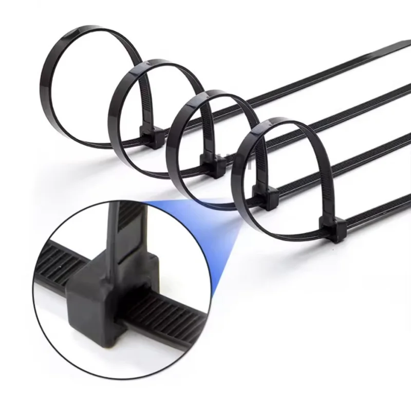 

50 Pieces Of Nylon Zip Ties Self Locking Wire Rope Fixing Straps Adjustable Cable Fixing Rings Household Wire Ties