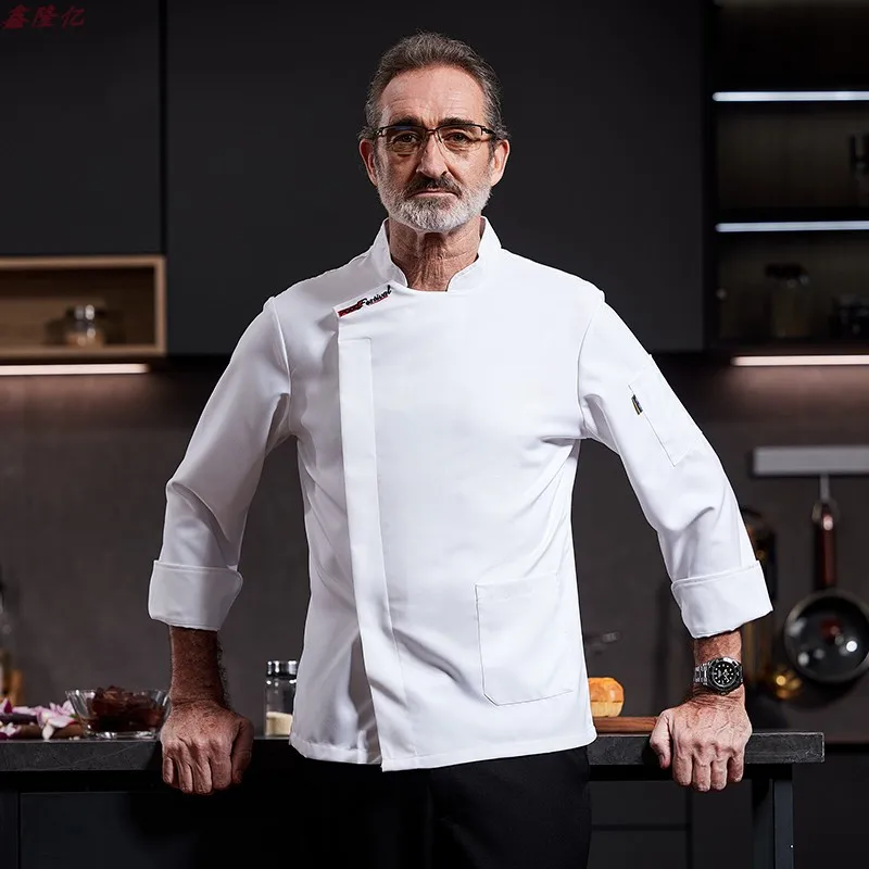 Catering Hotel restaurante cocina uniforme de trabajo de manga larga pastelería panadería camarero uniforme de Chef para hombres