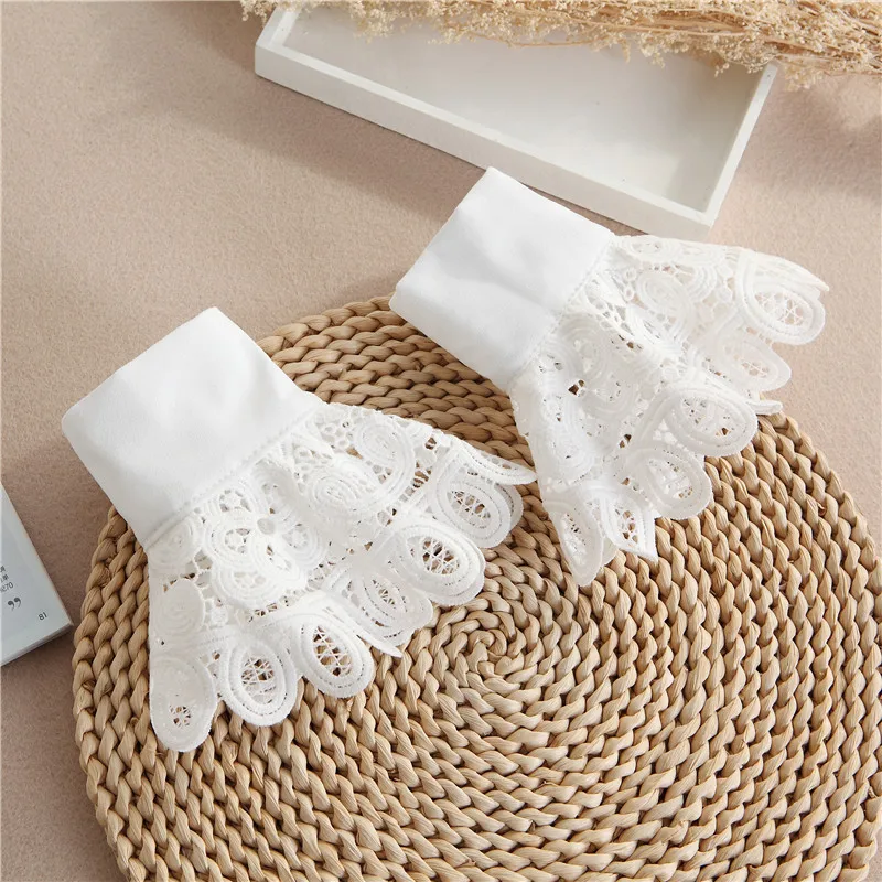 Fashion Detachable Fake Sleeves Cuff Spring Autumn Wild Sweater Decorative Sleeves Lace Ruffles Elbow Sleeve Cuff