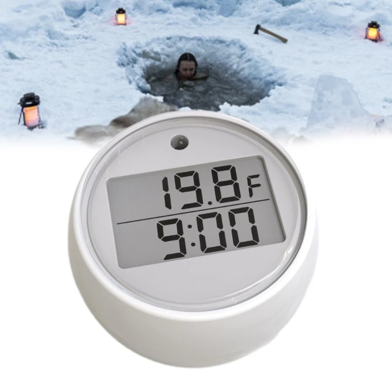 Digital Pool Thermometer Waterproof Swimming Pool Thermometer Floating EasyReads Ice Bath Thermometer & Timer