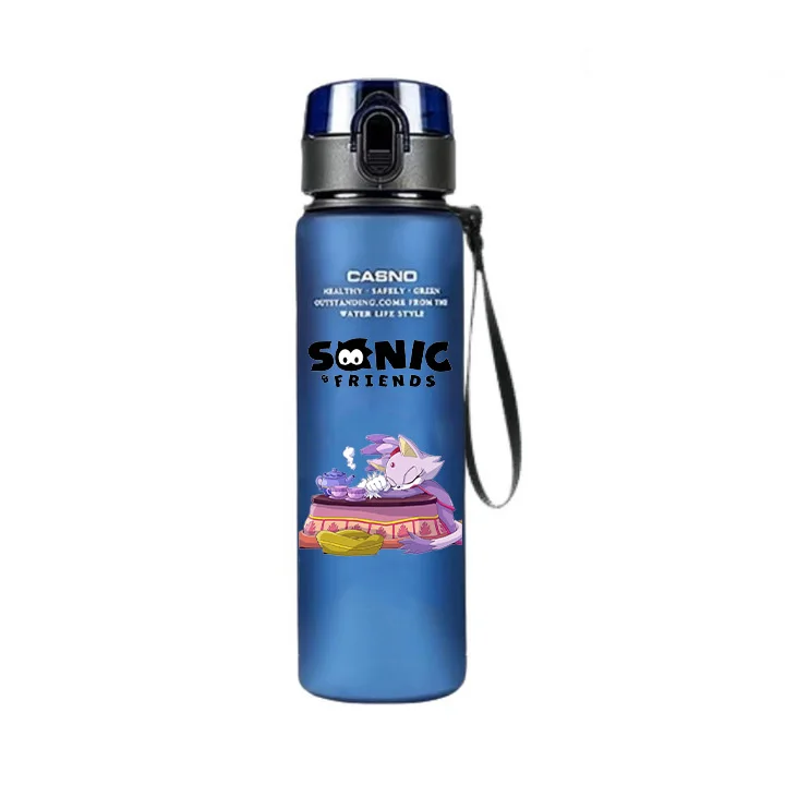 Sonic The Hedgehog 560ML Water Cup Large Capacity Portable Blue Black Plastic Cartoon Cycling Sports Drinking Bottle Gifts