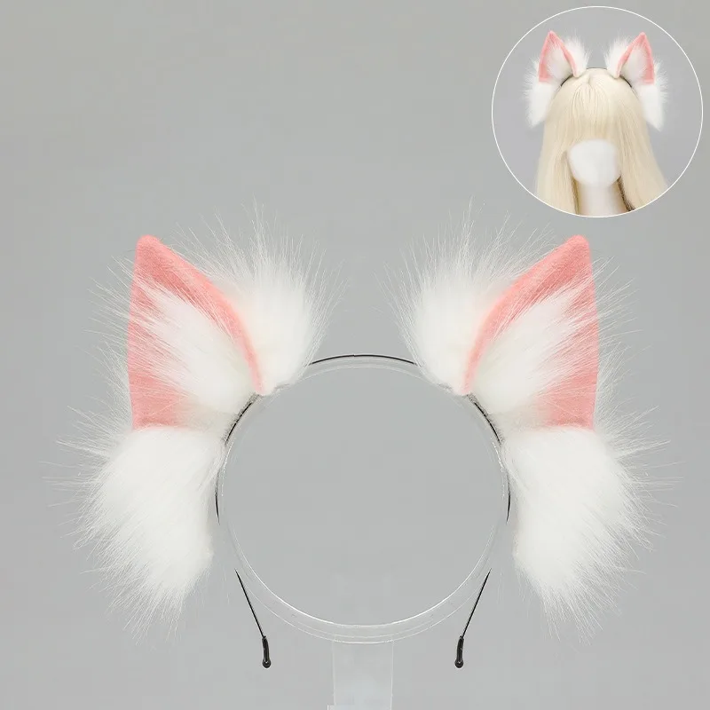 로리타 동물 고양이 여우 귀 머리 후프 코스프레 가짜 모피 헤어 밴드 소녀 할로윈 애니메이션 머리띠 머리 장식 헤어 액세서리