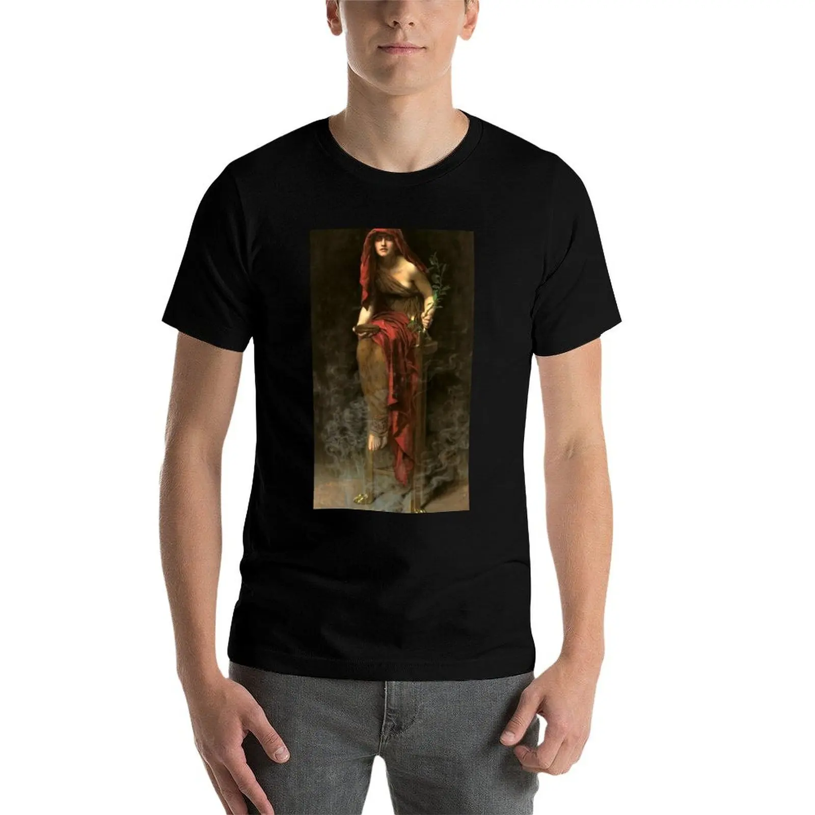The Priestess of Delphi - John Collier T-Shirt cotton t shirt pack cotton tshirt 100% funny t shirts man T-Shirt