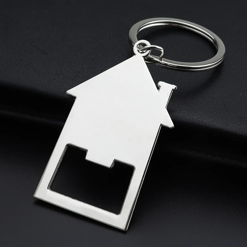 New Family House Keychain Pendant  Home Bottle Opener Key Chain Keyring Couples Housewarming Gift