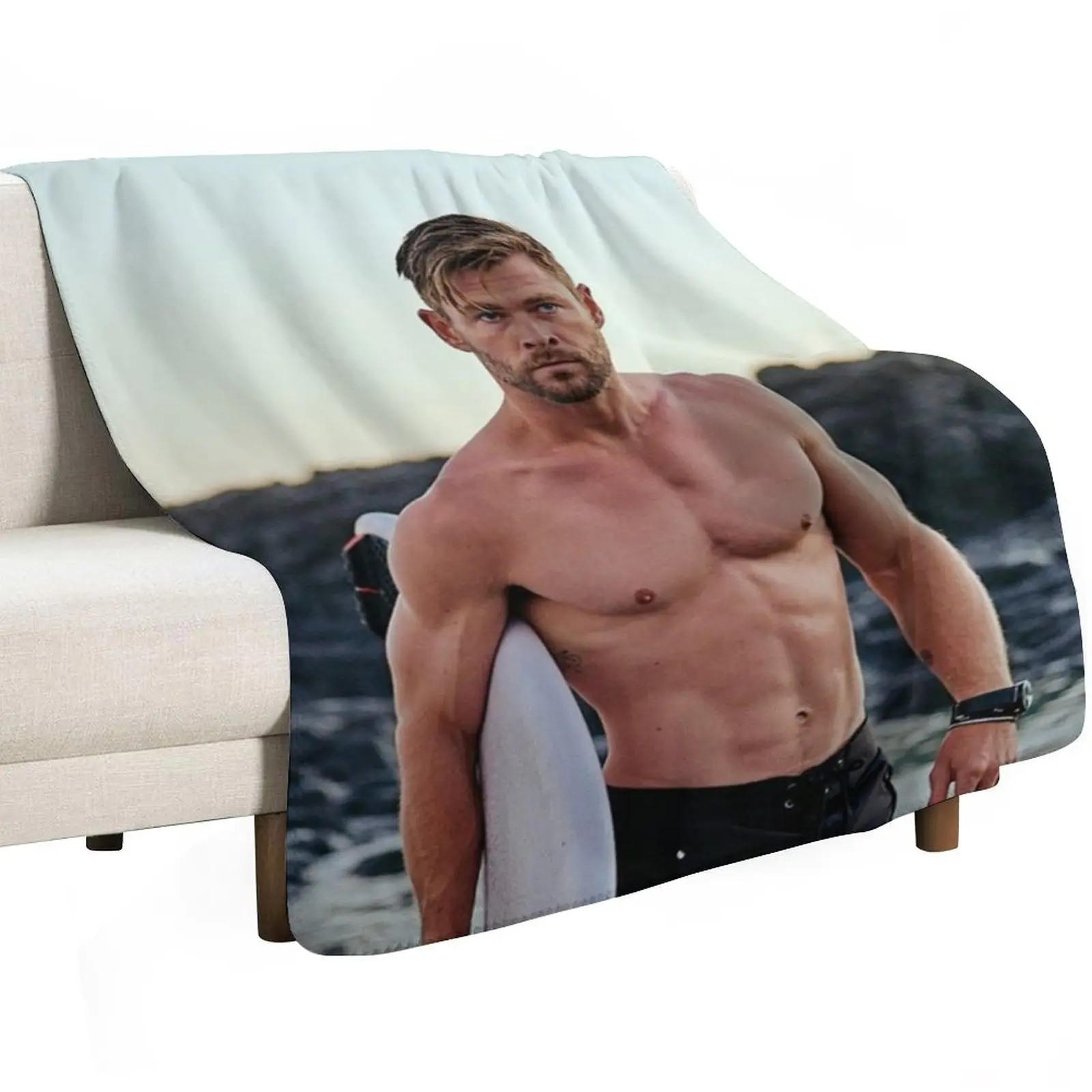Chris Hemsworth Throw Blanket Soft Custom Sofa Quilt Flannels Luxury Designer blankets and throws Blankets