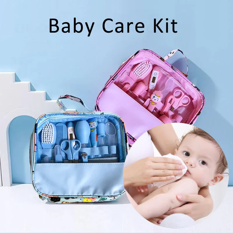 

13pcs Baby Care Kit Kids Hair Nail Healthcare Thermometer Grooming Brush Kit Newborn Clipper Scissors Child Toiletries