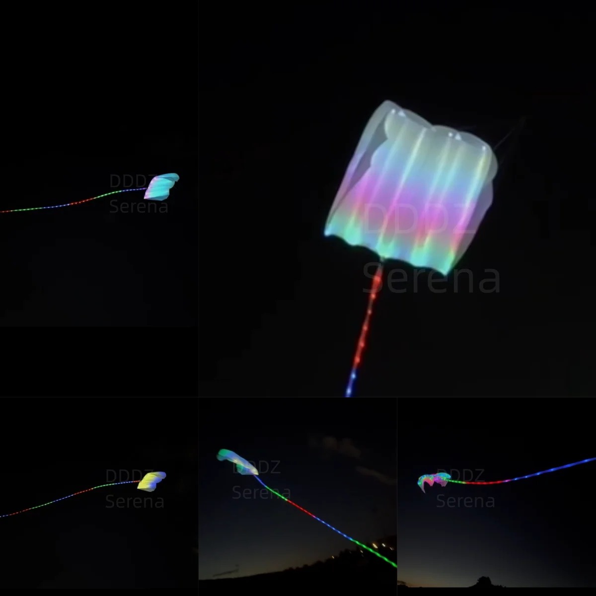 DDDZ 12 metri quadrati LED pilota aquilone morbido gonfiabile 4 fori 30D ripstop nylon mostra aquilone sollevatore trattore navigatore di volo notturno