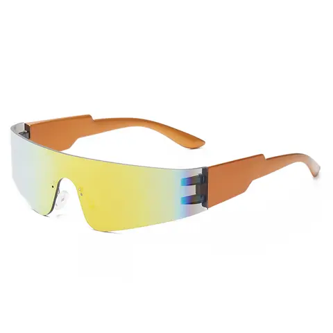 Future One Piece Y2K Ramlösa Solglasögon Dam Retro Solglasögon Spegel Punk Glasögon Vintage Steampunk Party Glasögon 6 best sales framtida glasögon - №2