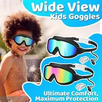 2PCSC Kids Swim Goggles with Earplugs & Nose Clip Wide View Anti-Fog UV Protection Swimming Goggles for Boys Girls Aged 3-15 2