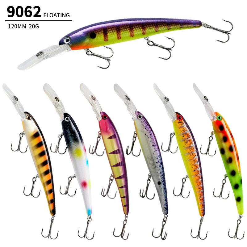 

20g 120mm Deep Diver Minnow Fishing Lure Pesca Saltwater Bandit Walleye Trolling Artificial Bait Bass Zander Carp Fishing Tackle