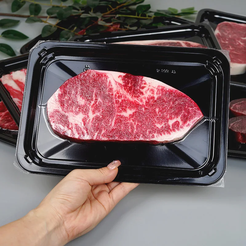 

Стейк из искусственного мяса из ПВХ с подносом, модель бекона из говядины, западный ресторан, декор для барбекю, поддельная фотография