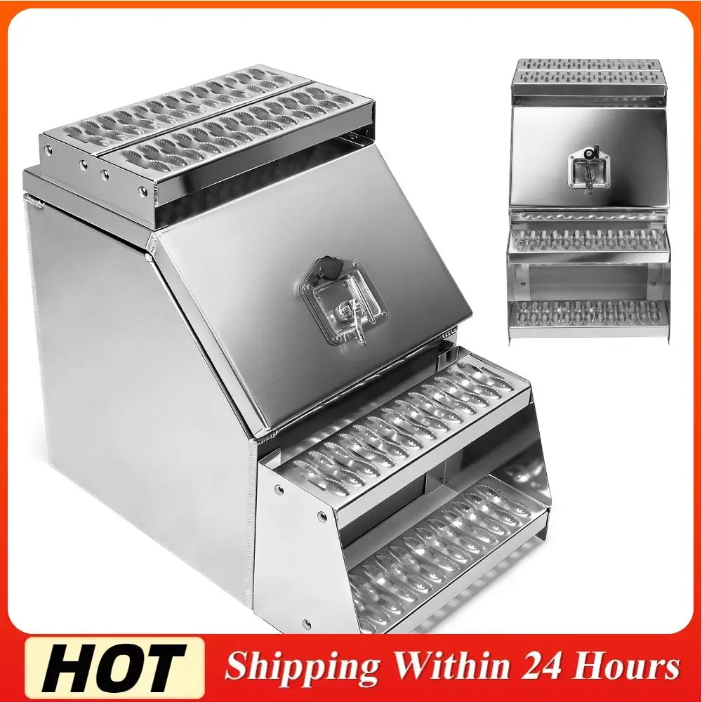

18in Aluminum Semi Trucks Tool Box 17.99x27.99x25inch Frame Truck Box with T-Handle Latch Lock for Peterbilt Kenworth & More