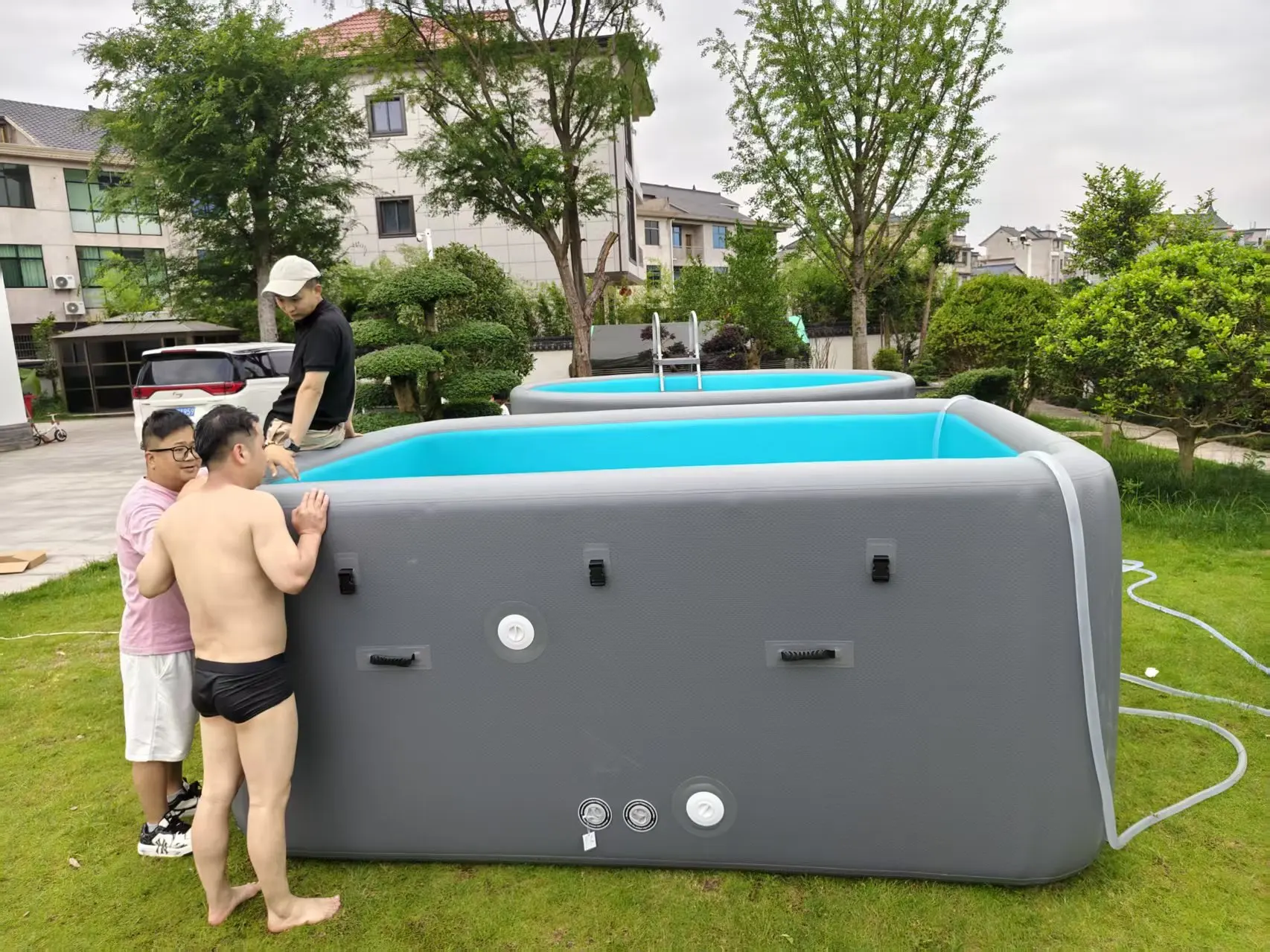 2026 New Outdoor Inflatable Pool Leakproof PVC Drop Stitch Portable Multi-purpose Pool For Family Pets Summer Cooling