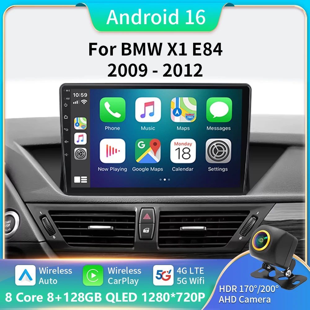 

2 Din Android 16 For BMW X1 E84 2009 - 2012 QLED Android Car Radio Multimedia Video Player GPS AI Voice CarPlay 5G BT Stereo DVD
