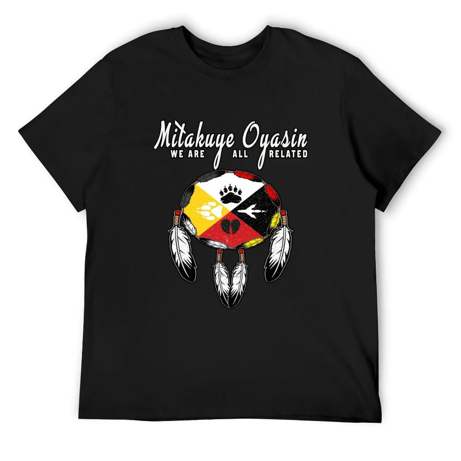 

Native American Medicine Wheel - Spirit Animal Paws mitakuye oyasin T-Shirt customizeds funny t shirts men