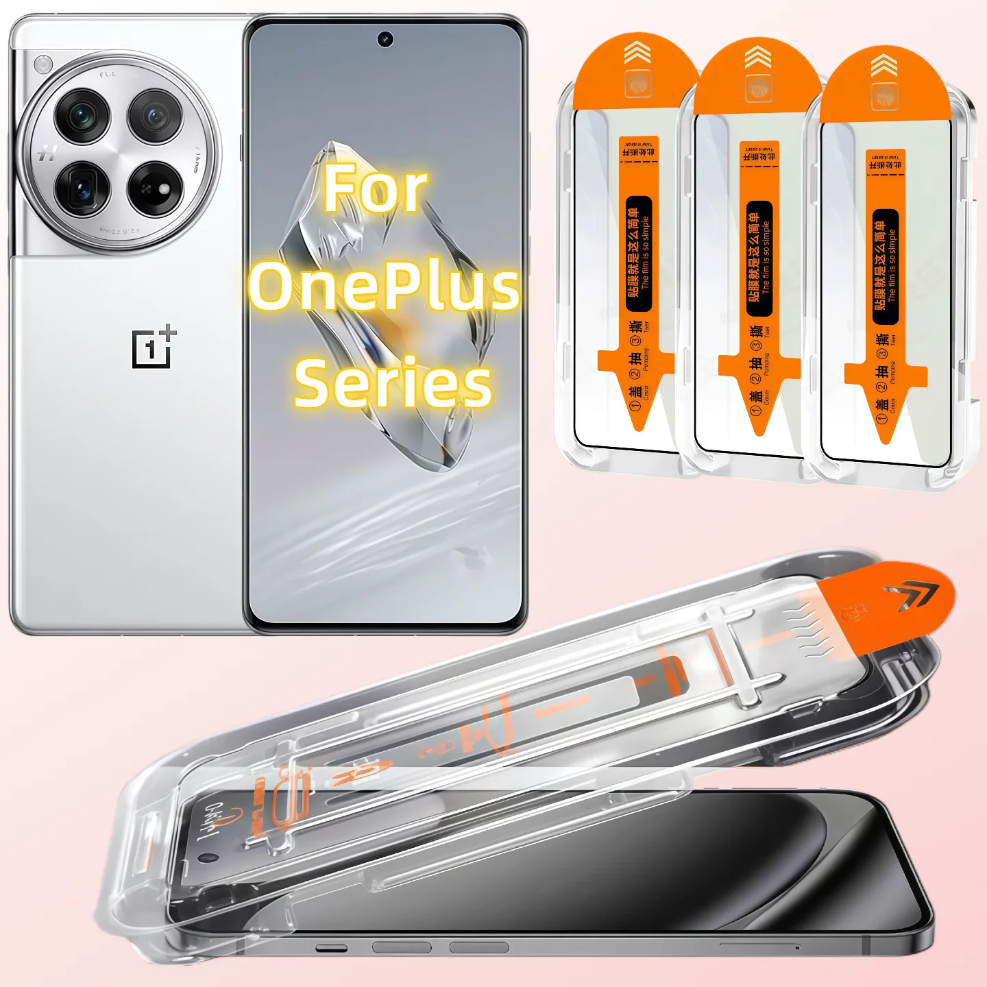 

3Pcs OnePlus 9 9T 8 8T 7 6 Tempered Glass Screen Protector Anti-Scratch Clear Protection Dust-Free Series Mobile Phones