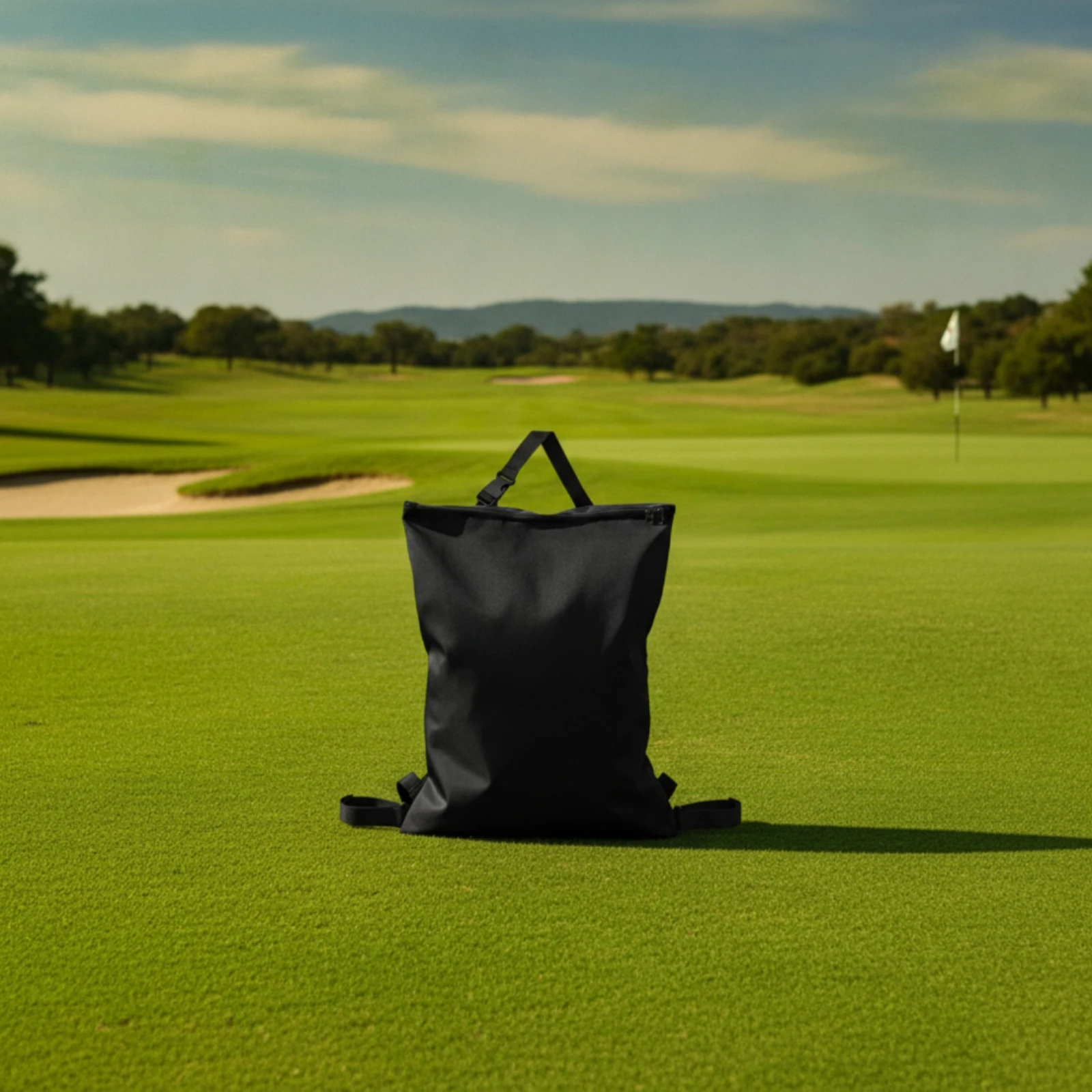 Golf Push-Cart Storage Bag Lightweight Three-Wheel Golf Push Cart Bag Sturdy Wipe-Clean for Golfers, Outdoor Organization