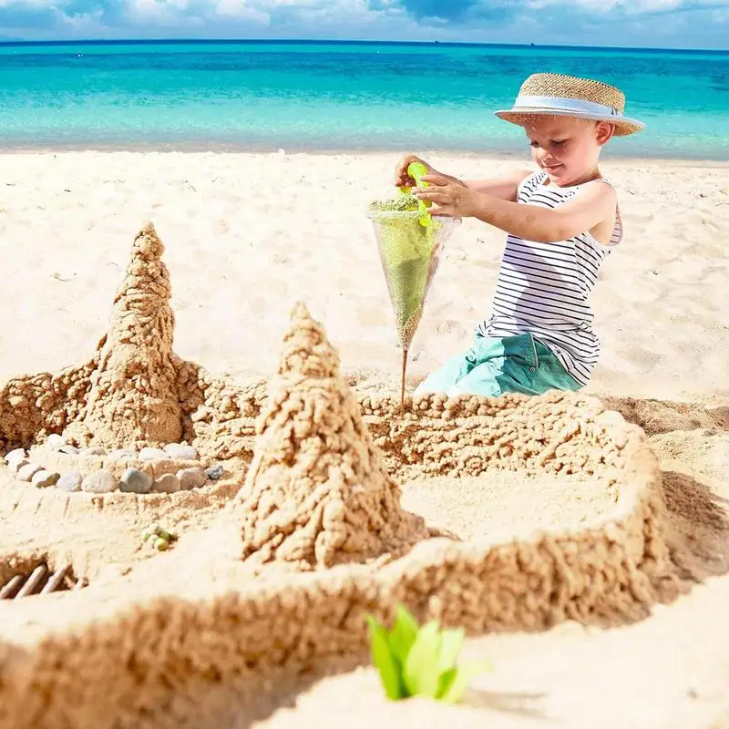 Herramienta de juego de arena de playa para niños, embudo de derrames de agua y arena, juguetes al aire libre de verano