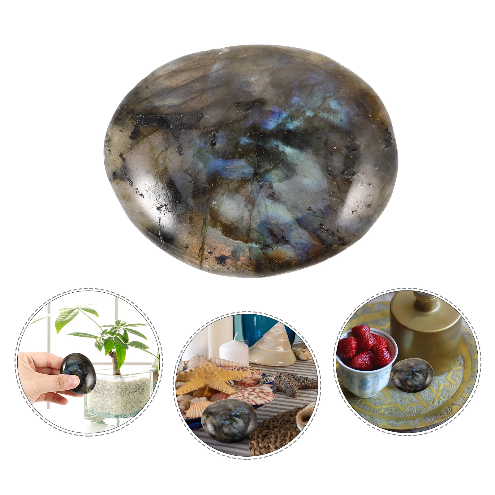 

Natural Labradorite Moonstone 5-6cm Healing Stone for Home Office Decor Energy Balancing Gemstone