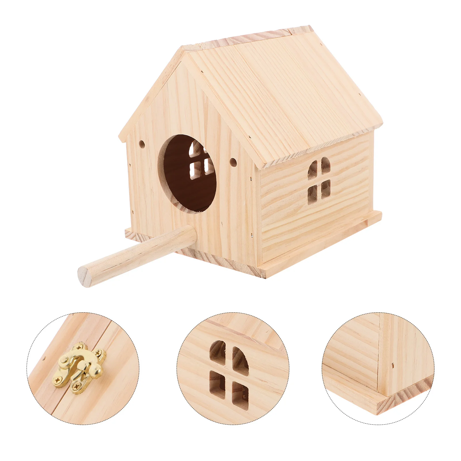 

Parrot Nest Box Handcrafted Wooden Breeding House for Birds Hatching Nest for Cage Small Pet Comfortable Living Environment