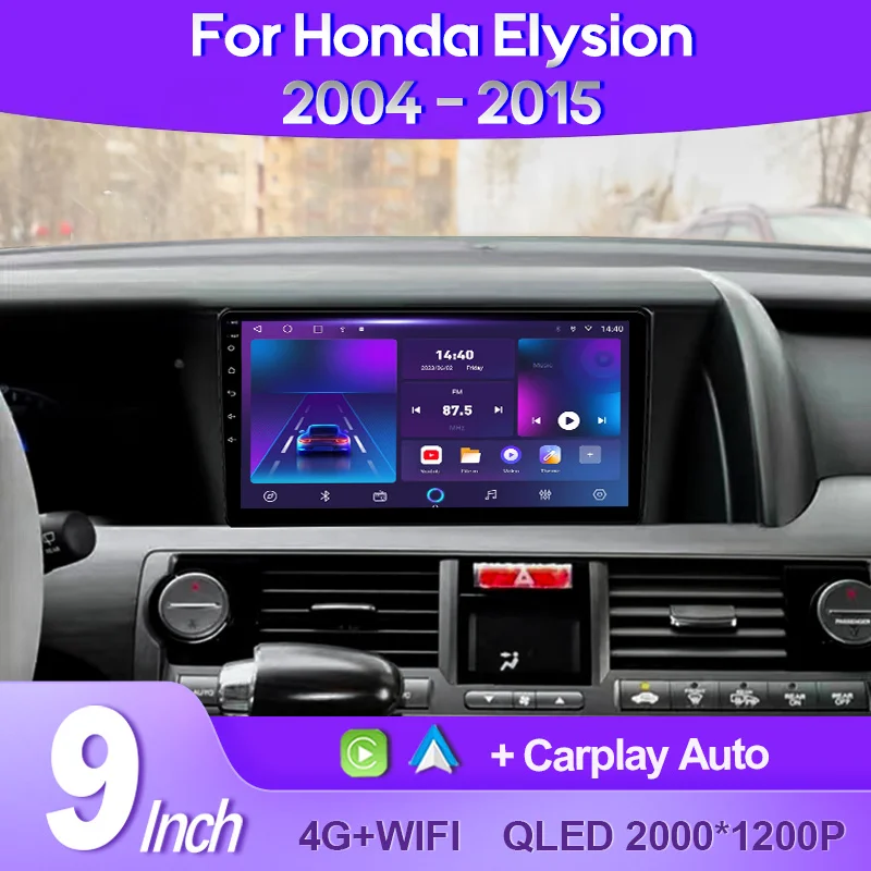 QSZN For Honda Elysion 2004 - 2015 2K QLED Android 13 Car Radio Multimedia Video Player GPS AI Voice CarPlay Head Unit 4G Stereo