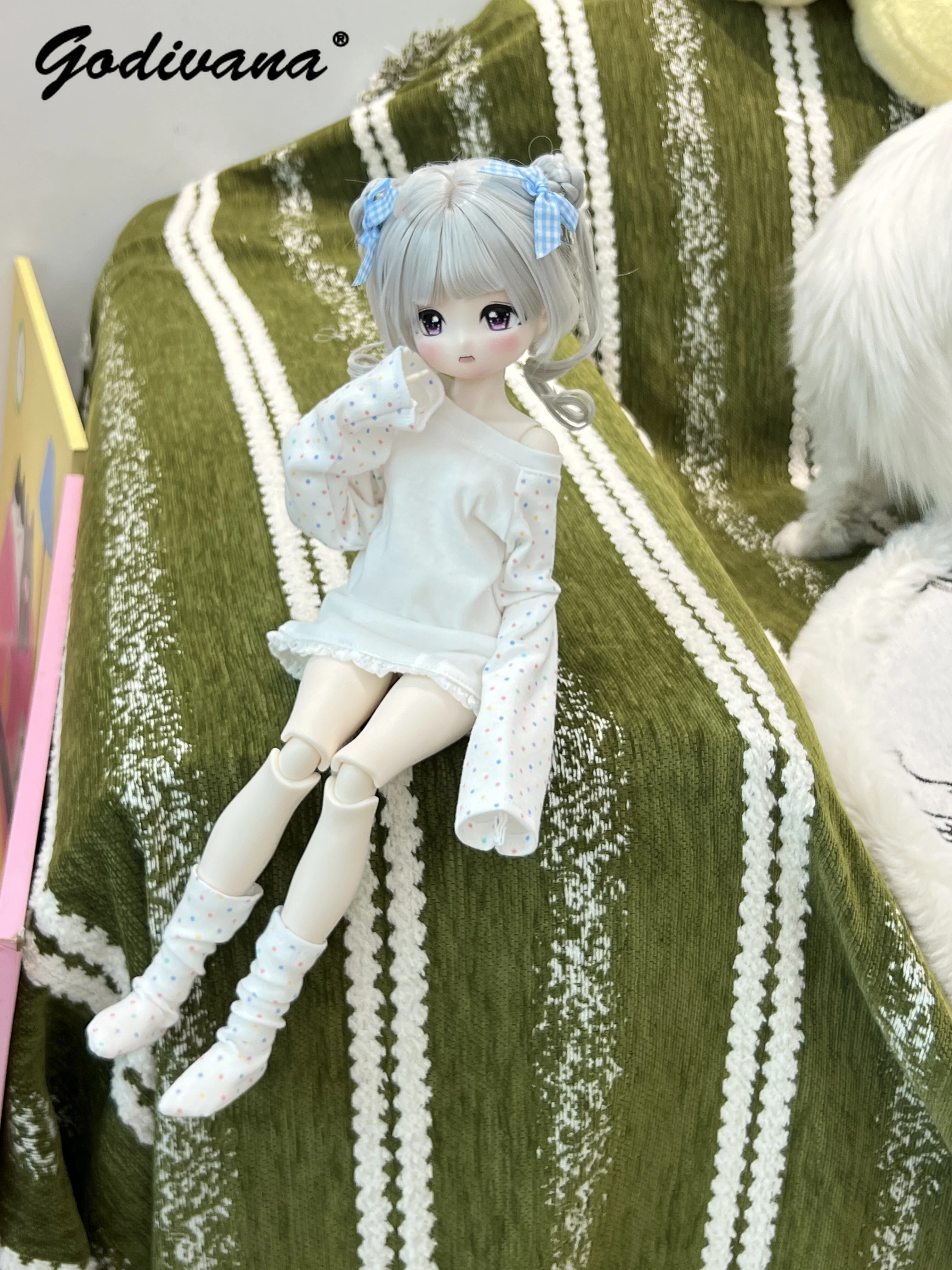 Cute Long Sleeve BJD Pajamas Casual Loungewear Doll Outfit, Clothes for 1/4 & 1/6 BJD Dolls, Only Clothes, Doll Not Included