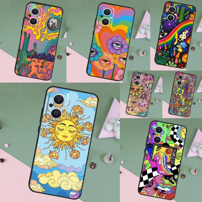 Indie Hippie Art Funda Case For OPPO Reno 8 Lite Reno 7 Lite 6 5 4 8T 4Z 5Z Find X5 X2 Lite X3 Neo X6 Pro