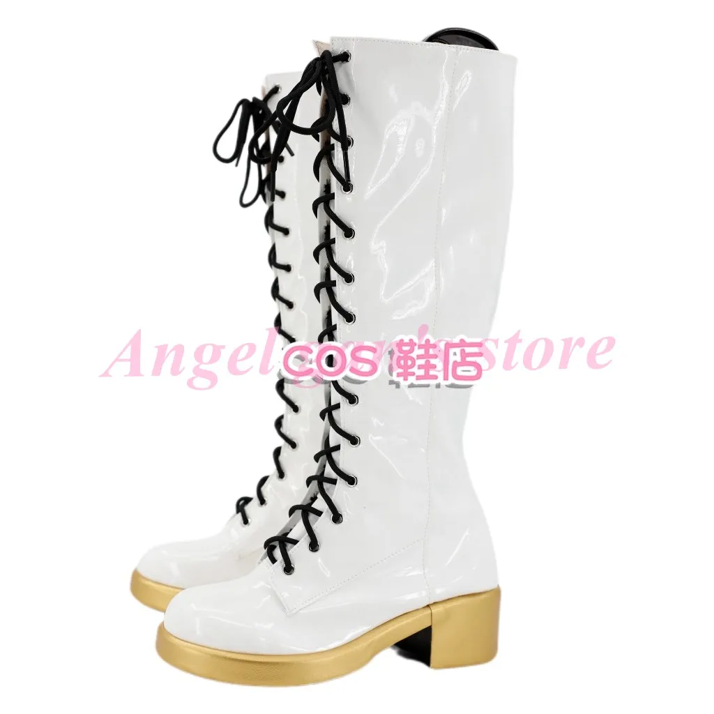 루미 미라 조이 코스프레 신발 소녀 K팝 악마 사냥꾼 신발 할로윈 카니발 부츠 블랙 골든 댄스 의상 신발