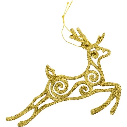 PartiBulutu Christmas Hanging Ornament Deer Gold Silvery 13*10 cm