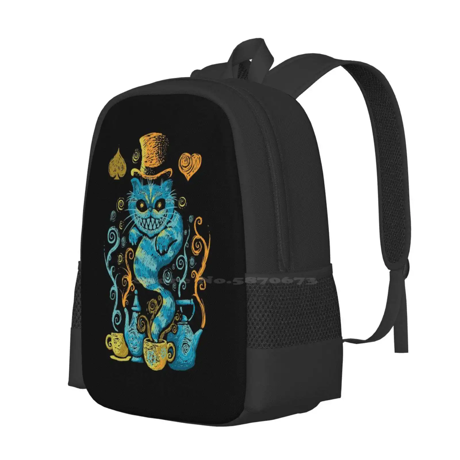 Wonder cat Impressionen Schult aschen Reise Laptop Rucksack van Gogh Impressionismus Katze Tee Hutmacher Popkultur Literatur Tier