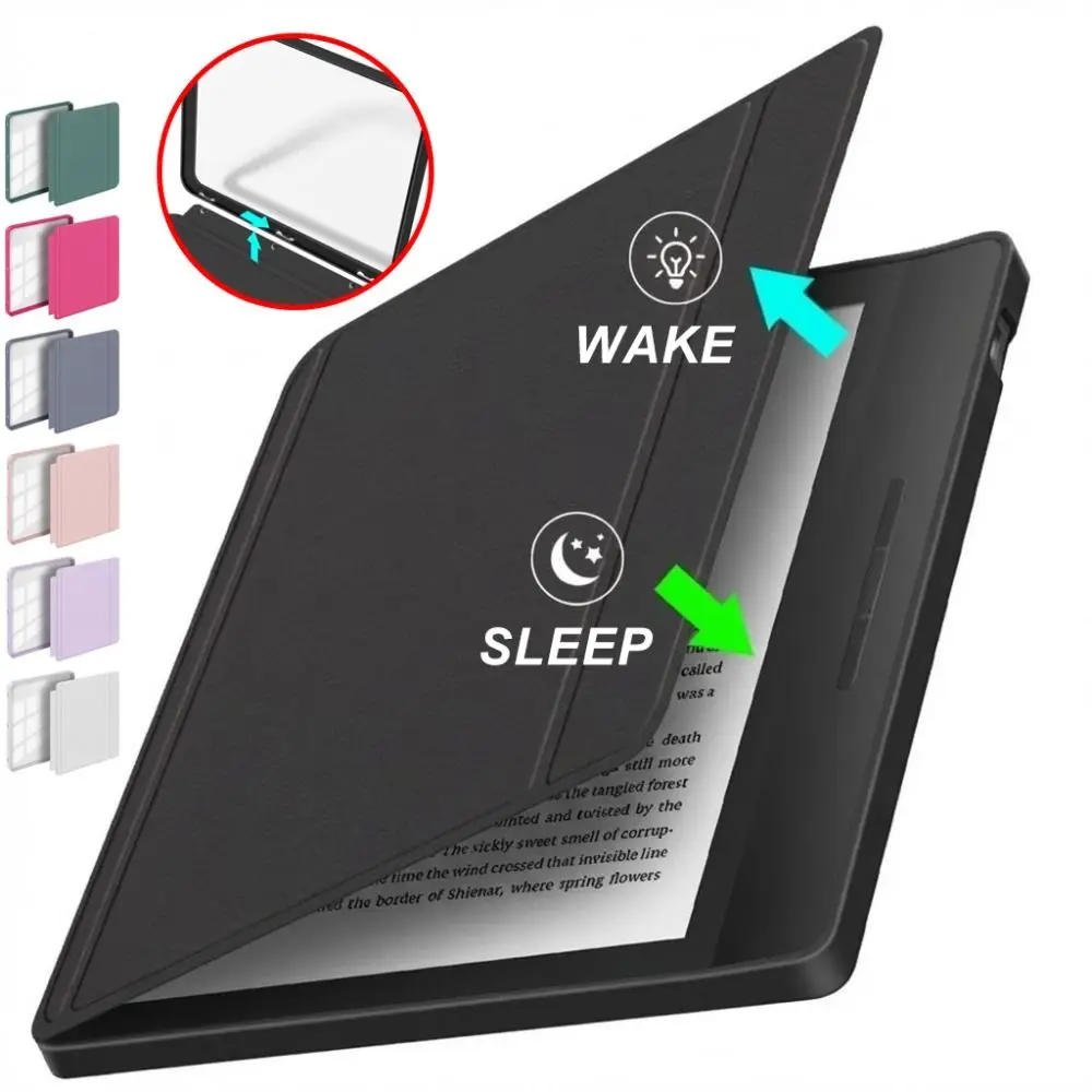 Auto Wake/Sleep Case, magnetisches Split-Design, e-Reader-Hülle, abnehmbare, stoßfeste Schutzhülle für KOBO Libra Color/2 7 Zoll