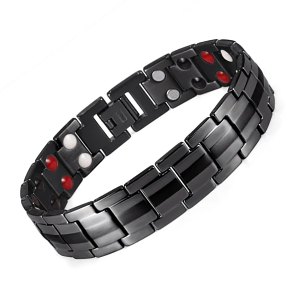 15mm Heavy Punk Black Health Care Magnetic Bracelet Women Men Hiphop Gold Color Stainless Steel Bike Therapy Bangle Jewelry