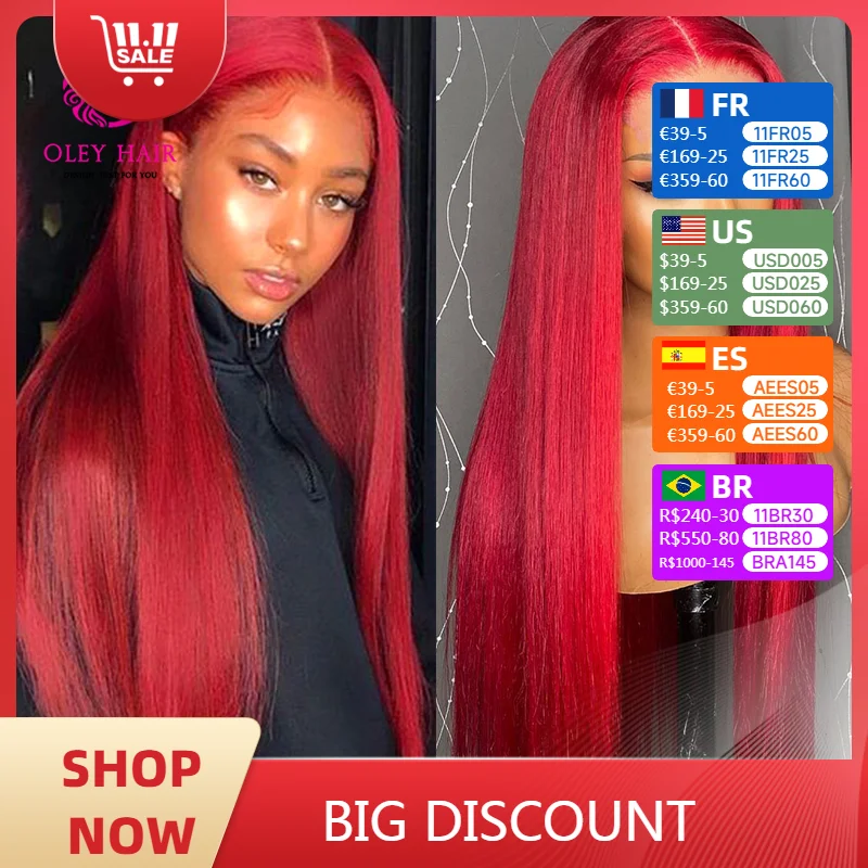 

Red Color Synthetic 13x4 Lace Front Straight Drag Queen Glueless High Temperature Fibe Pre Plucked Cosplay Wigs For Black Women