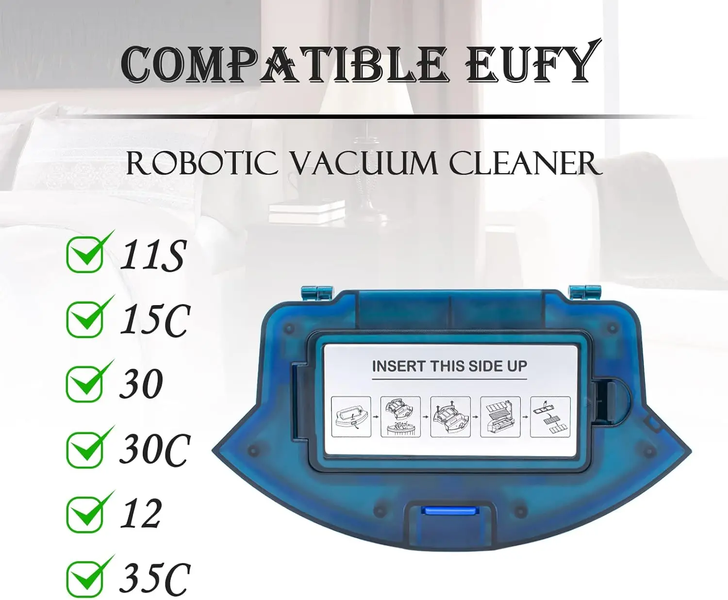 استبدال صندوق الغبار DustBin لـ Eufy RoboVac 11S/ 15C/ 30 جهاز آلي لتنظيف الأتربة قطع غيار الملحقات