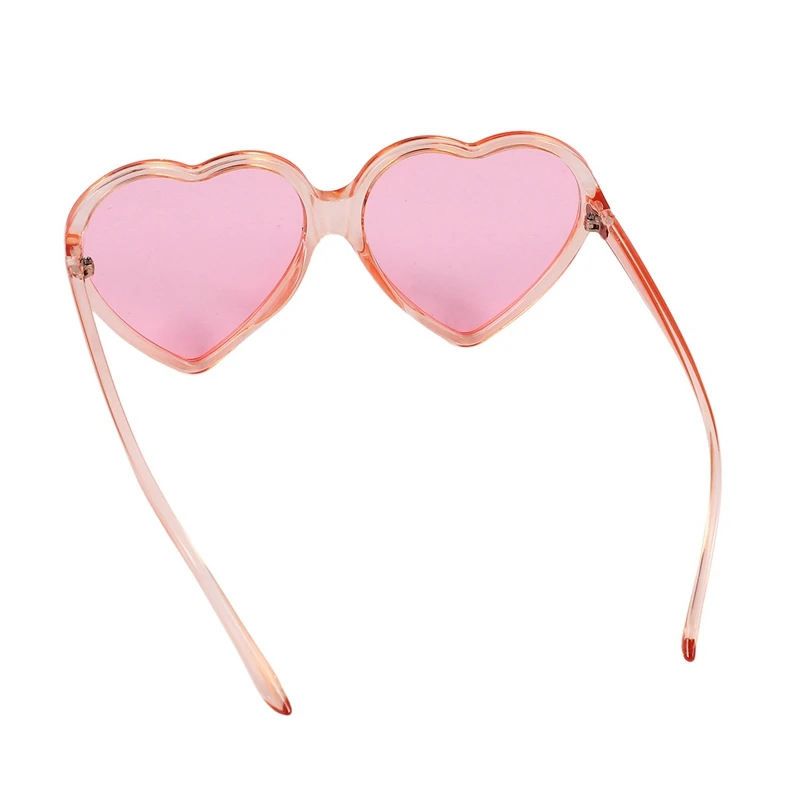 2X 90S Vintage Glasses Fashion Large Women Oversized Heart Shaped Retro Sunglasses Cute Love Eyewear(Pink&Purple)