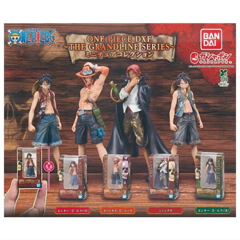 

Капсульная игрушка Bandai One Piece DXF Grandline Series: мини-фигурки Луффи, Эйса, Шанка в слепом пакете с демонстрационным футляром для декора