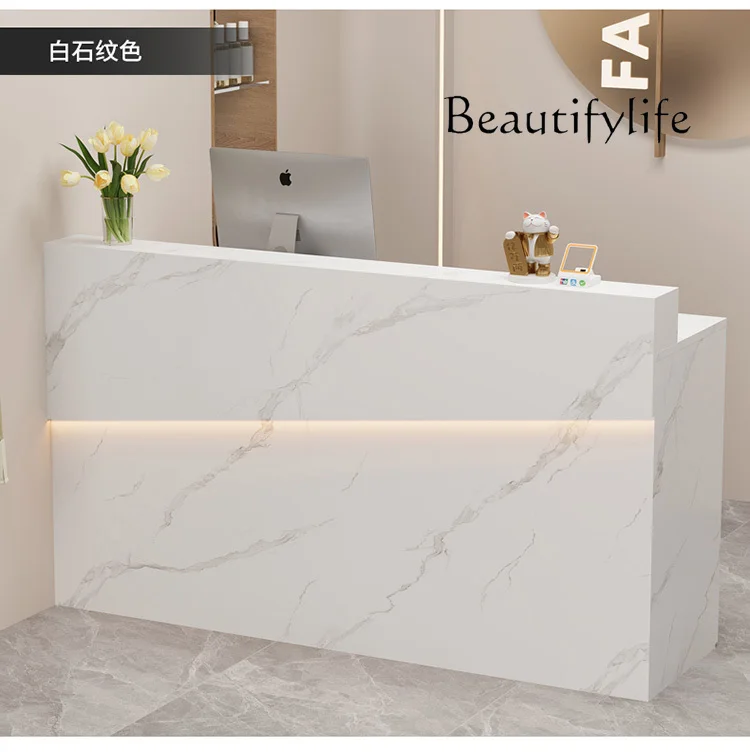 Clothing store checkout page Small bar reception desk Simple cream style New high-end exquisite