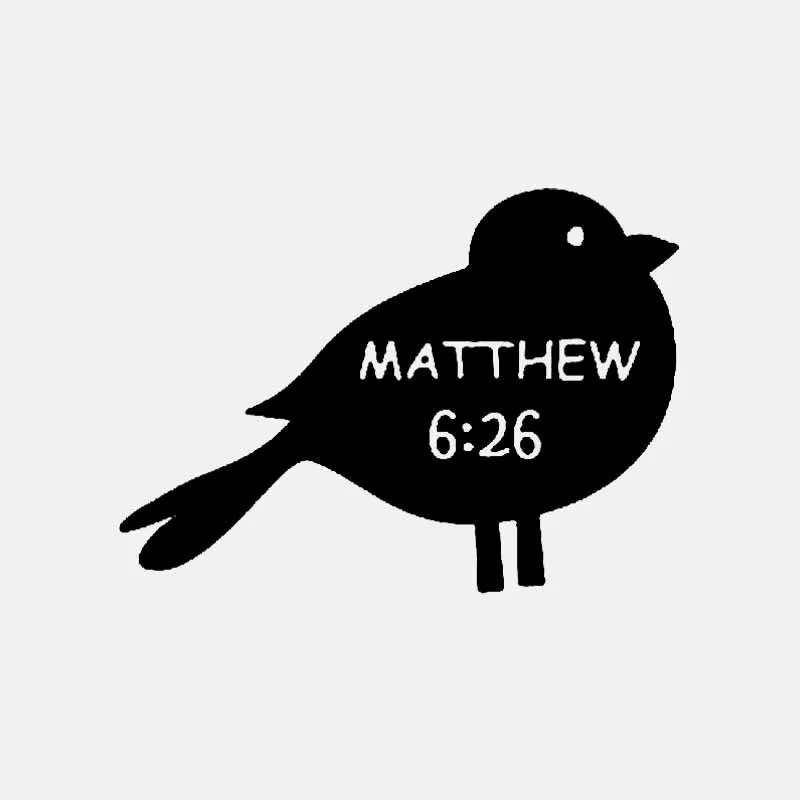 Matthew Bible Text Car Stickers Motorcycle Cartoon, Matthew 6:26, Christian Stickers PVC, 28cmx20cm