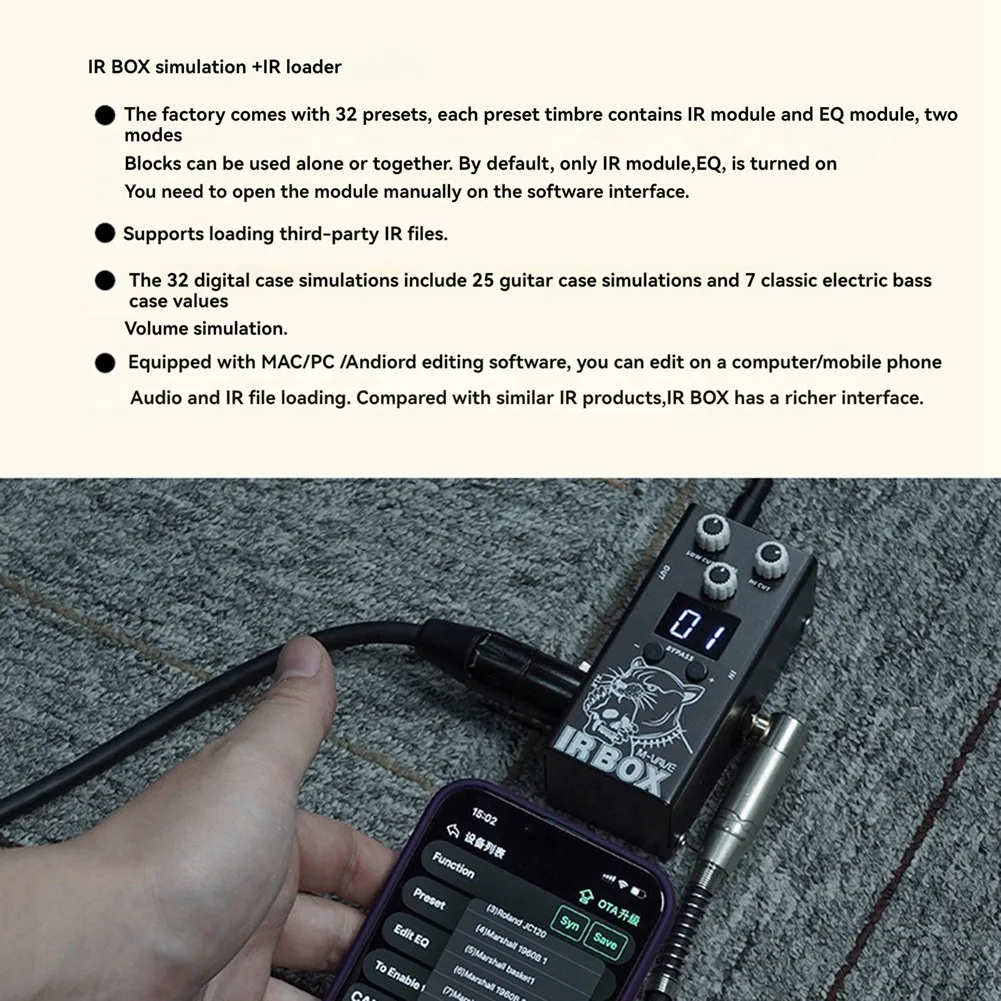 Nuevo Pedal de efecto de guitarra M-VAVE IR Box con cabina IR, gabinetes de respuesta de impulso, simulador de altavoz, puerto de salida XLR, Pedal de guitarra DC 9V