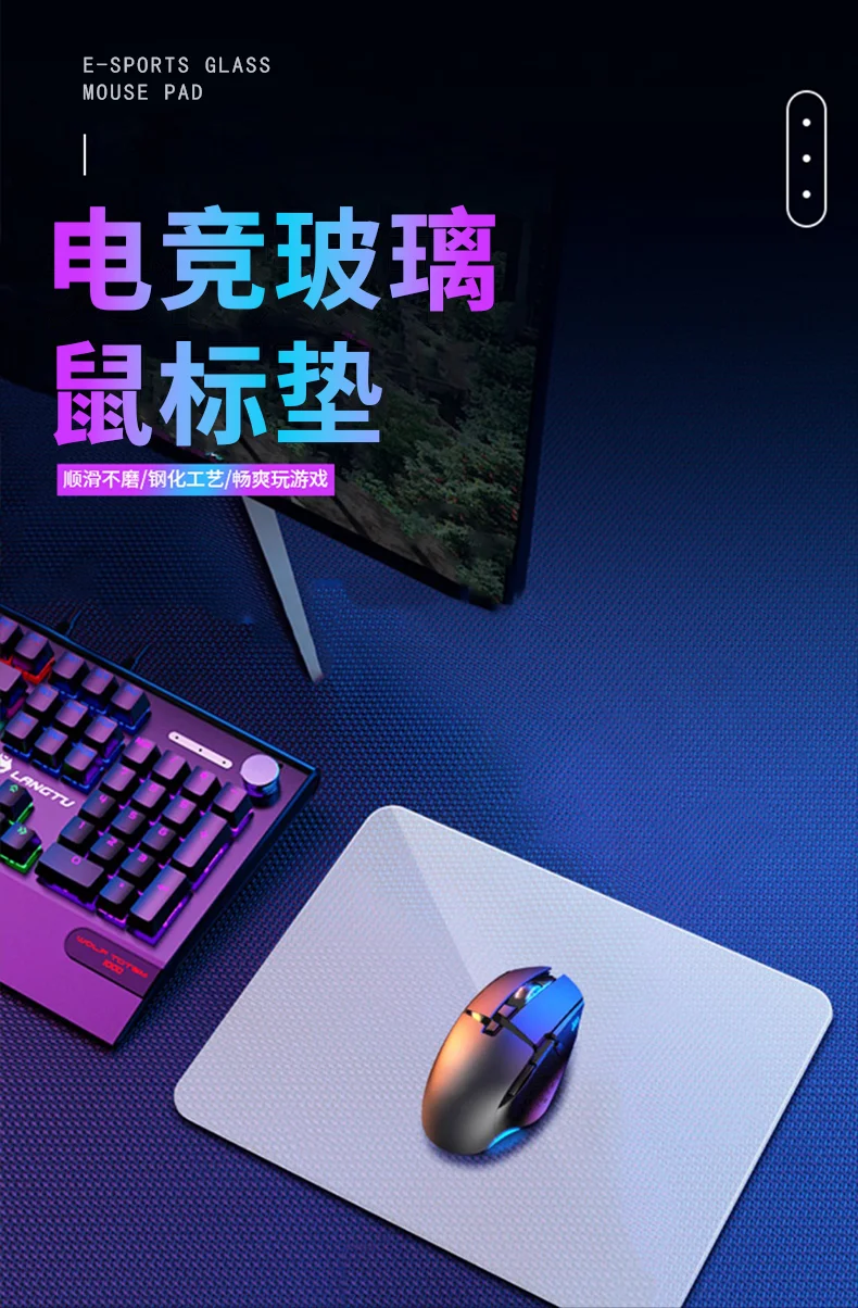 Skypad SORA YUME لوحة ماوس ألعاب زجاجية ذات سطح أملس بلوري حصيرة مكتبية ترقية FPS ملحقات ألعاب الكمبيوتر المخصصة للمكتب #3